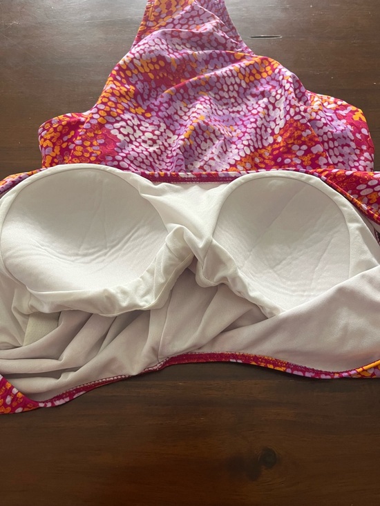 Catalina Women's Swimsuit Pink and Orange Geometric Pattern Beach, Tropic, 3X - Picture 5 of 6